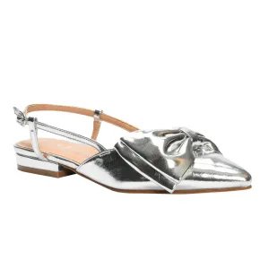 Silver Bow Slingback