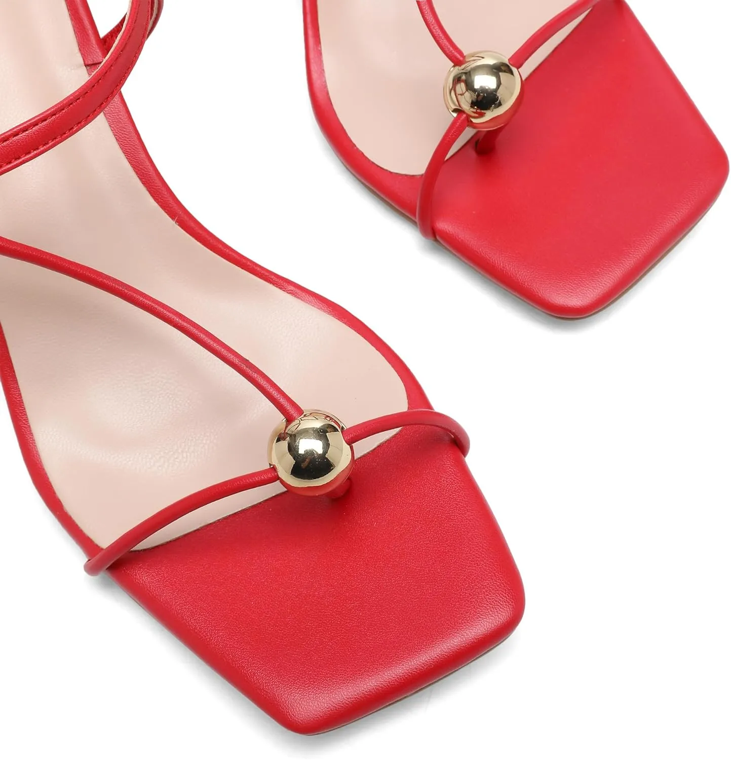 Slingback Heel Sandals for Women with Silver Ball Slim Straps Buckle Comfortable Open Square Toe Kitten Heels Wedding Dress Shoes for Women.