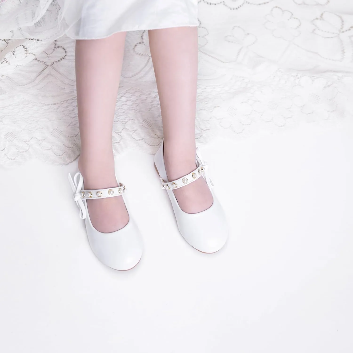 Toddler/Little Kid Girls Mary Jane Ballerina Flats Girl Dress Shoes for Wedding Party Ballet Flat Shoes