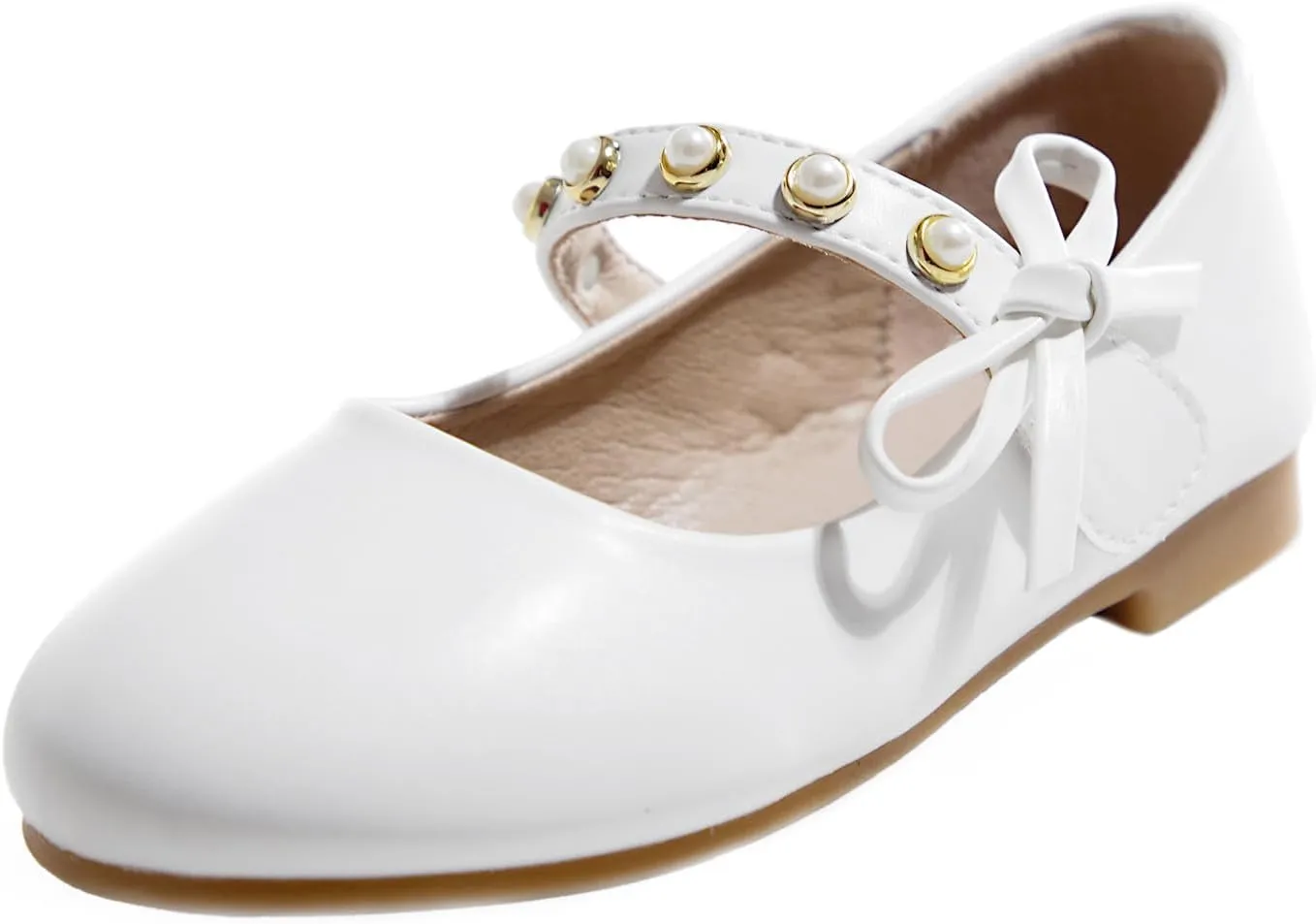 Toddler/Little Kid Girls Mary Jane Ballerina Flats Girl Dress Shoes for Wedding Party Ballet Flat Shoes
