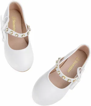 Toddler/Little Kid Girls Mary Jane Ballerina Flats Girl Dress Shoes for Wedding Party Ballet Flat Shoes