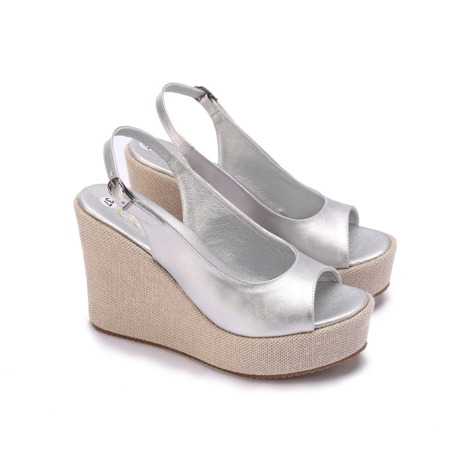 Vallora Wedges Heels - Silver
