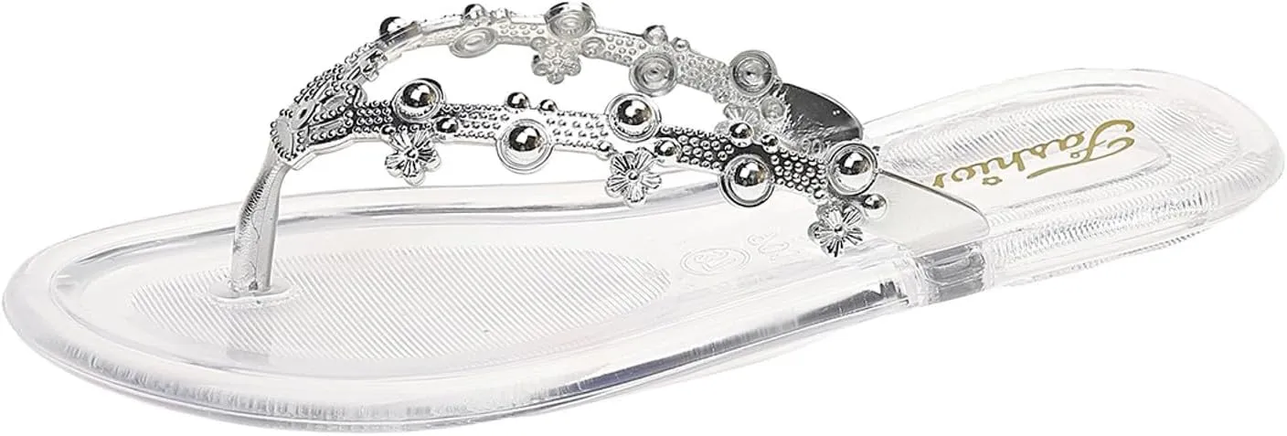 Women's Flip Flop Women's Wedge Heels Casual Bohemian Sandals Beach Sandals Rhinestone Decorated Flip Flops