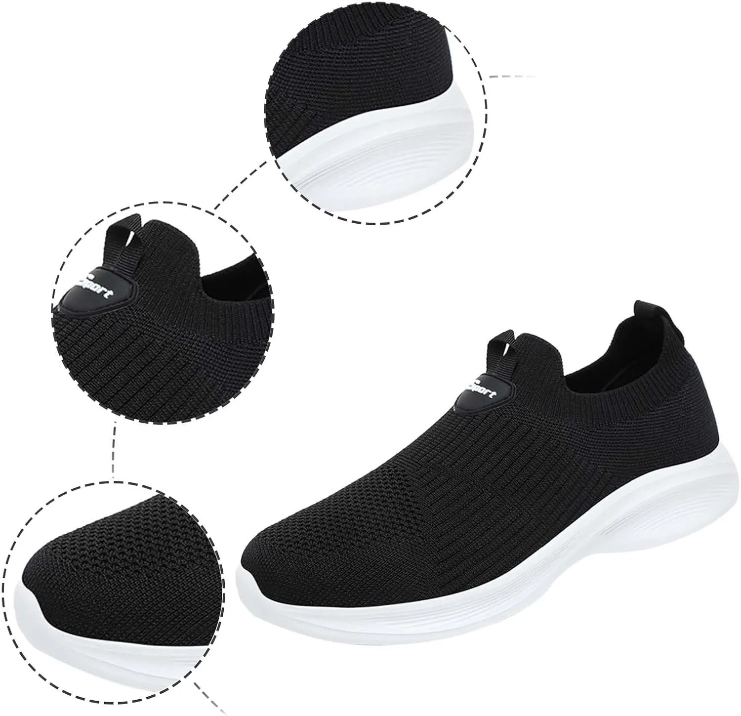 Womens Slip on Sneakers Womens Walking Shoes Non Slip Gym Workout Shoes Casual Breathable Mesh Shoes for Women