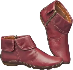 Womens Snow Boots Ankle Brown Leather Booties Boots for Women Brown Barefoot Boot Closed Back Lightweight Breathable Lug Sole Low Heel Chelsea Fashion